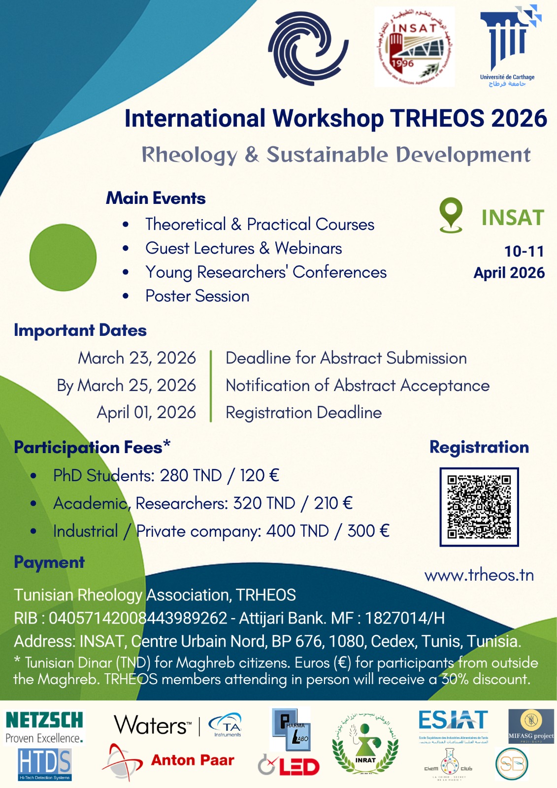 Flyer for International Workshop TRHEOS 2026